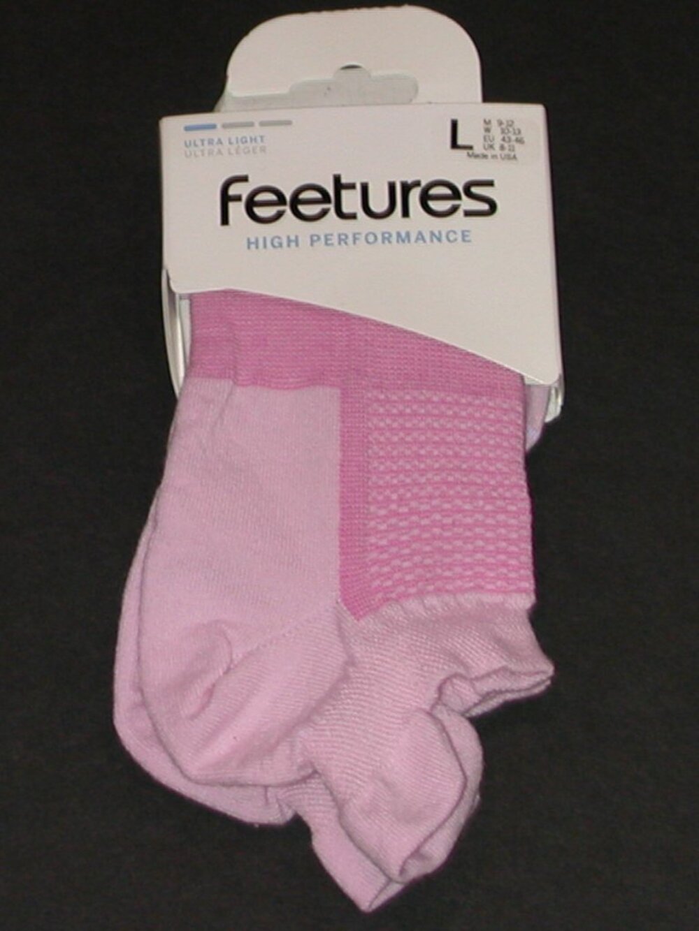 Feetures High Performance Ultra Light Cushion No Show Tab Unisex Socks Womens LG